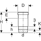 GEBERIT GE PE Langmuffe f.waagr.u. senkr Montage d 32mm m.Dichtung 379791   – 379.791.16.1