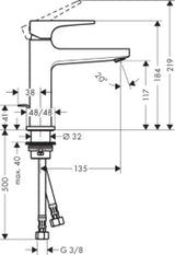 HANSGROHE HG Metropol Waschtischmischer 110 chrom   – 32506000
