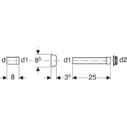 GEBERIT GE Spuelbogenverlaengerung Set d45mm, weiss, mit Rosette   – 118.026.11.1