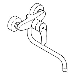 GROHE Grohe Eurosmart Einhand-SPT-Batterie Wandmontage Ausladung 277mm chrom   – 32 224 003