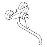 GROHE Grohe Eurosmart Einhand-SPT-Batterie Wandmontage Ausladung 277mm chrom   – 32 224 003