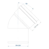 POLOPLAST PO Bogen POLO-KAL NG DN 200/45Grad   – 02963
