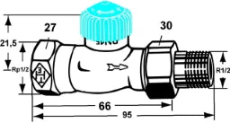 HEIMEIER Heimeier Thermostatventil Durchgangsform 1/2"  – 2242-02.000