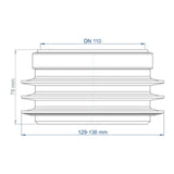 POLOPLAST PO Übergang von Spitzende auf Muffe anderer Werkst.POLO-KAL DN 110/129-138mm   – 02862