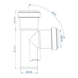 POLOPLAST PO Abzweig POLO-KAL NG DN 40/40/87Grad   – 02208