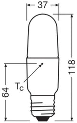 LEDVANCE LED CLASSIC STICK P 8.5W 827 Frosted E27  – 4099854057113