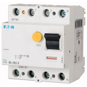 EATON FI-Schalter, 40A, 4p, 100mA, Typ S/A