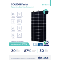 Solarmodul 370 Wp SOLITEK bifacial 370W rahmenlos transparent
